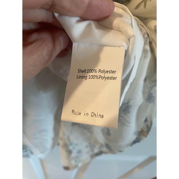 Allegra K Floral Chiffon Ruffle Mock Neck Swing Dress size medium - Picture 7 of 14